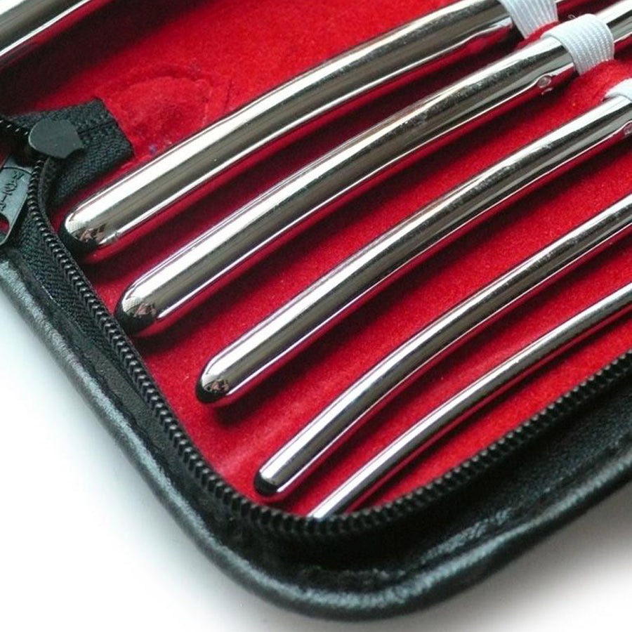 A close-up of the corner of the 8 Piece Hegar Urethral Sounds kit is displayed against a blank background.