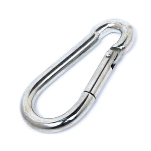 The Carabiner Snap Hook is displayed against a blank background. It is a basic carabiner in shiny silver.