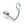 Load image into Gallery viewer, The Trailer Hitch Kingpin anal plug and cock ring is displayed against a blank background. It is a hooked rod with a tapered plug on one end and a ring on the other end.
