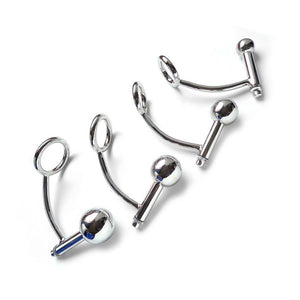  Four different-sized stainless steel Trailer Hitch Power Train plugs are displayed against a blank background from largest to smallest.