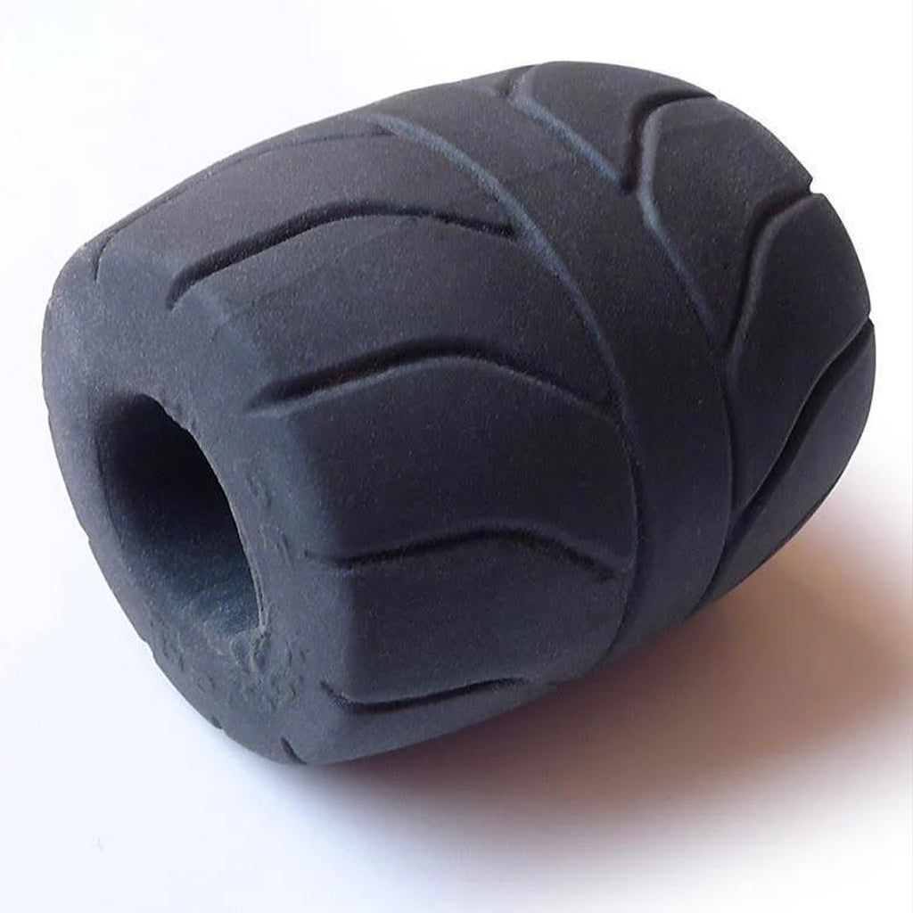 The black Perfect Fit SilaSkin Ball Stretcher i shown against a white backrgound.