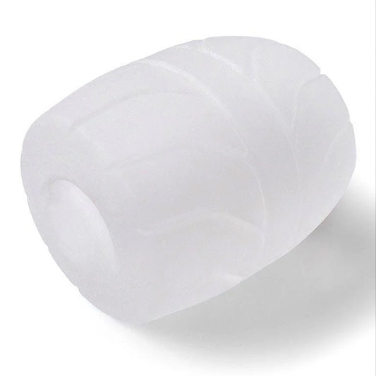 The clear Perfect Fit SilaSkin Ball Stretcher i shown against a white backrgound.