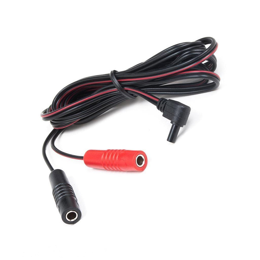 The 4mm Female Banana Plug Junction Mystim Adapter Wire is shown coiled up against a blank background.