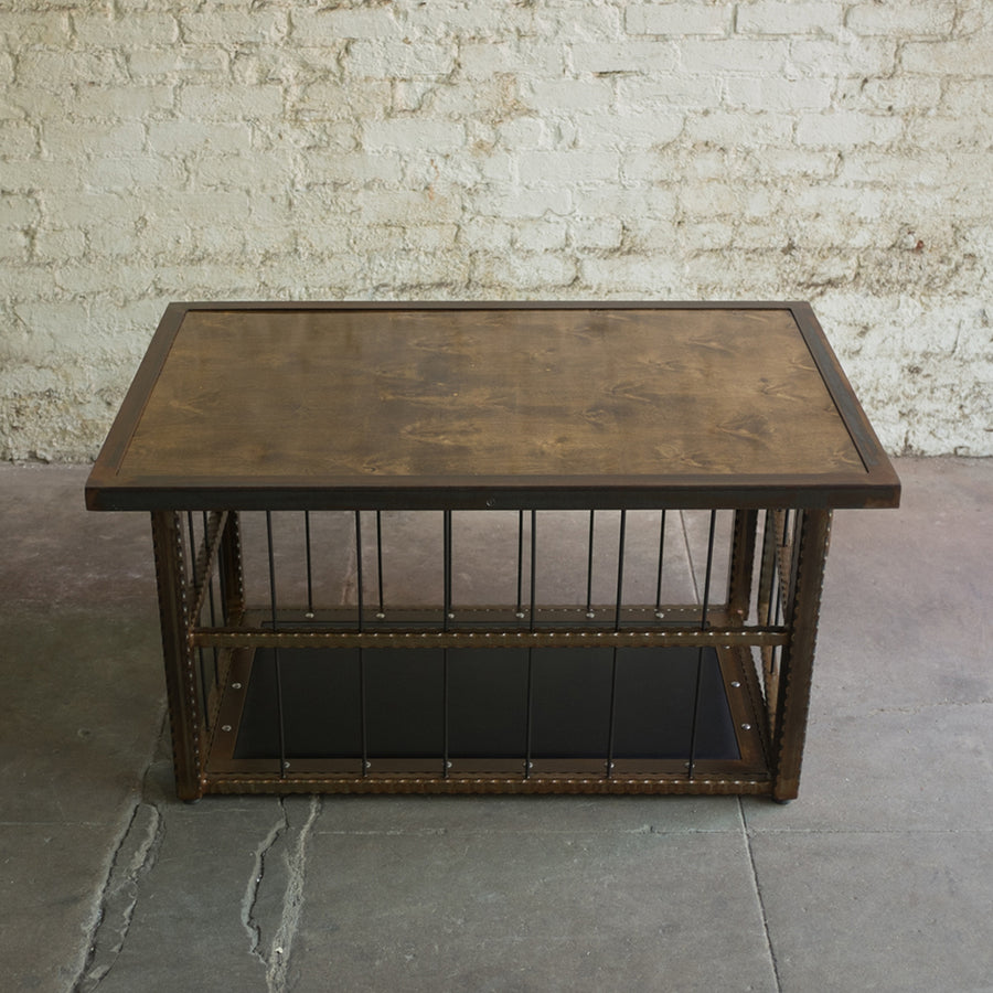 Hammered Steel Coffee Table/ Cage-The Stockroom