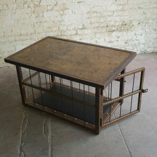 Hammered Steel Coffee Table/ Cage-The Stockroom