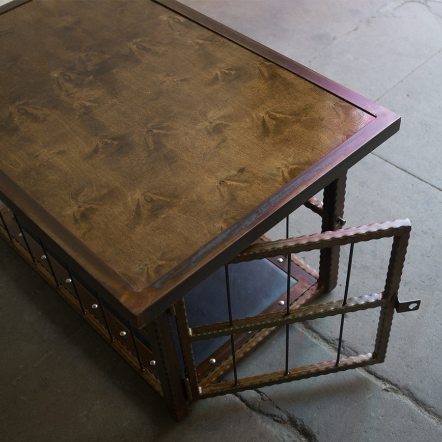 Hammered Steel Coffee Table/ Cage-The Stockroom