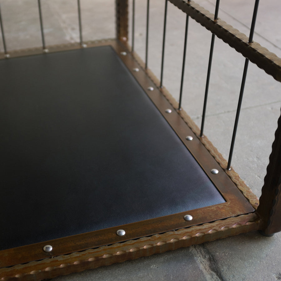Hammered Steel Coffee Table/ Cage-The Stockroom