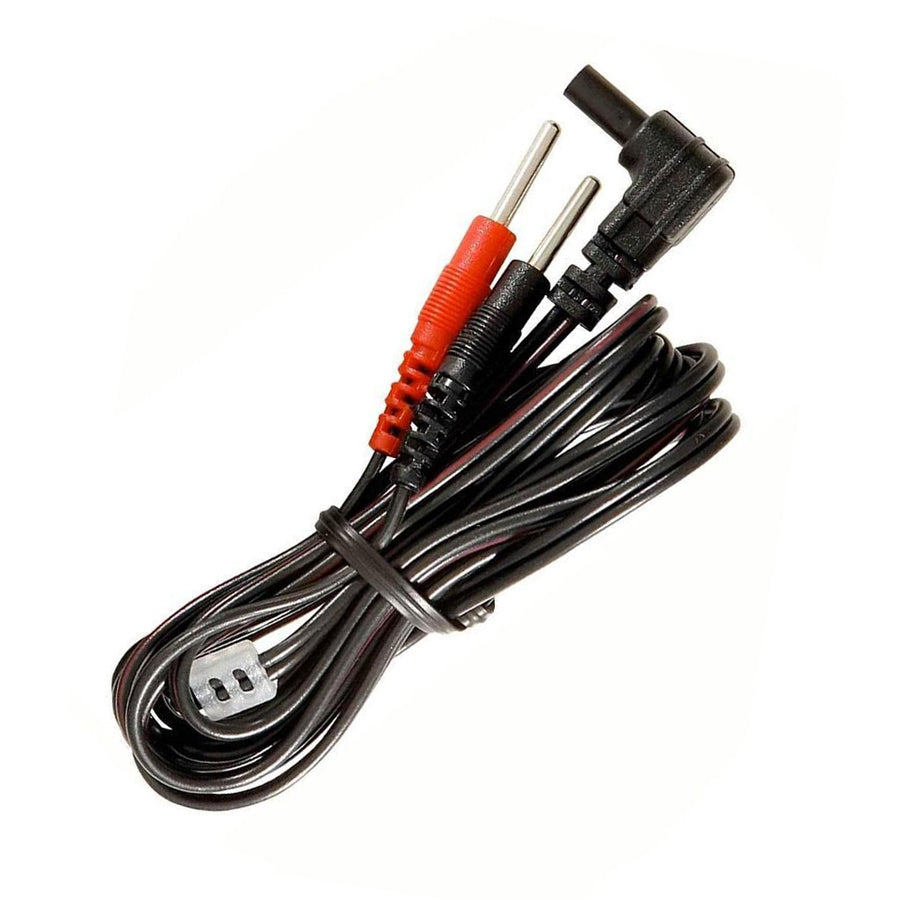 A black Electrastim Spare/Replacement Cable is shown coiled up against a blank background.