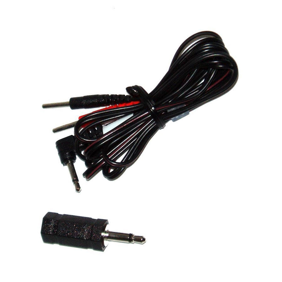 The Electrastim 3.5mm/2.5mm Jack Adaptor Cable Kit is displayed against a blank background.