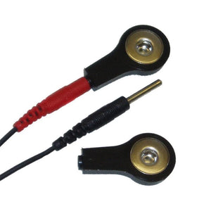 The Electrastim 2mm Pin To 4mm Press Snap Adapter Kit is displayed against a blank background.