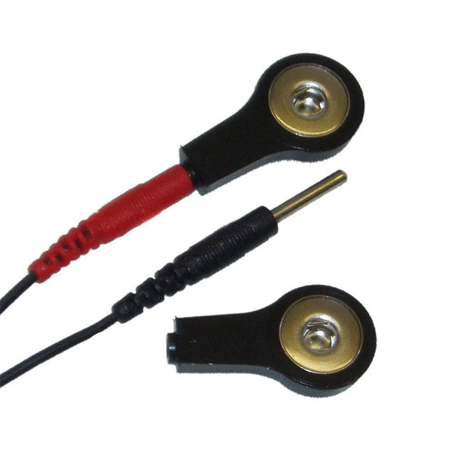 The Electrastim 2mm Pin To 4mm Press Snap Adapter Kit is displayed against a blank background.