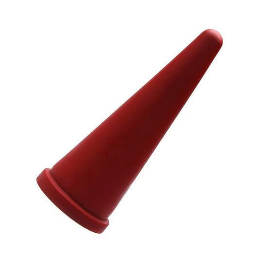 The red Tantus Cone XL Silicone Anal Trainer is shown against a white background.