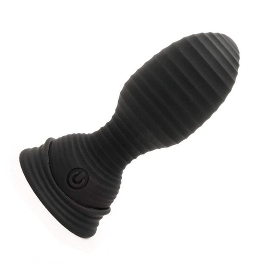 The VIP Vibrating Butt Plug seen from the side on a white background. 