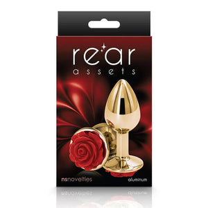 Red Rose Butt Plug, Gold - STOCKROOM