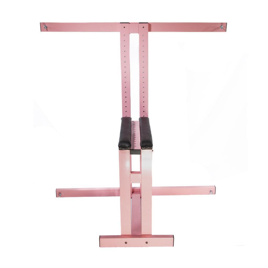 Ballistic Metal CBT Dungeon Bondage Chair, Pink Leather