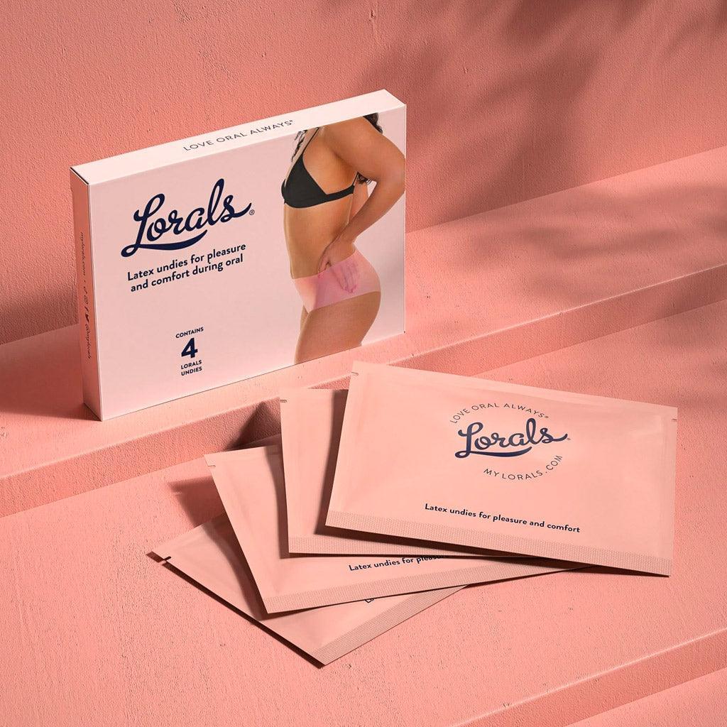 Lorals Dental Dam Latex Panties, Shortie, 4 Pack, Sheer