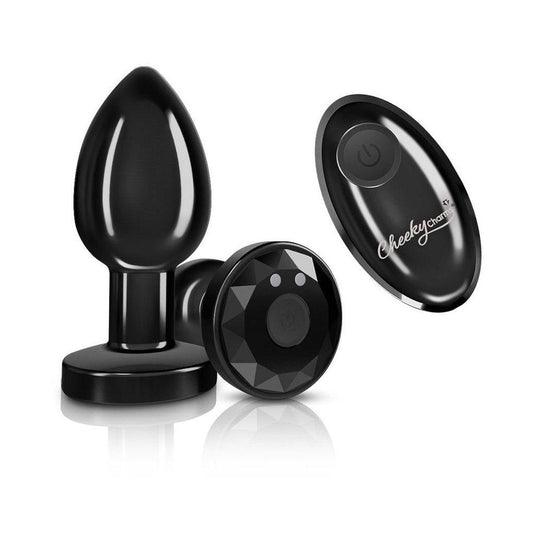 Charms Vibrating Metal Butt Plug Black Medium