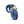 Load image into Gallery viewer, A chastity cage made of blue plastic with glitter embedded in the surface.  A brass padlock on the top keeps it closed. 
