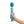 Load image into Gallery viewer, A Le Wand Dive Submersible Wand Massager with a dark teal silicone head and shimmery teal handle with 3 white buttons down the middle is shown against a white background. It is held up vertically by a hand.
