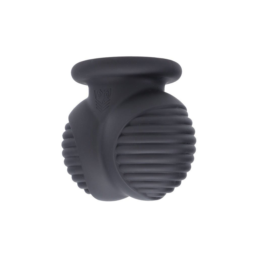 A side shot of the bunker balls is shown on a white canvas