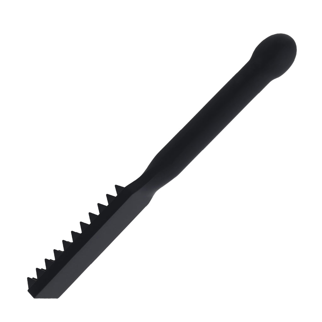 Black silicone paddle on a white background