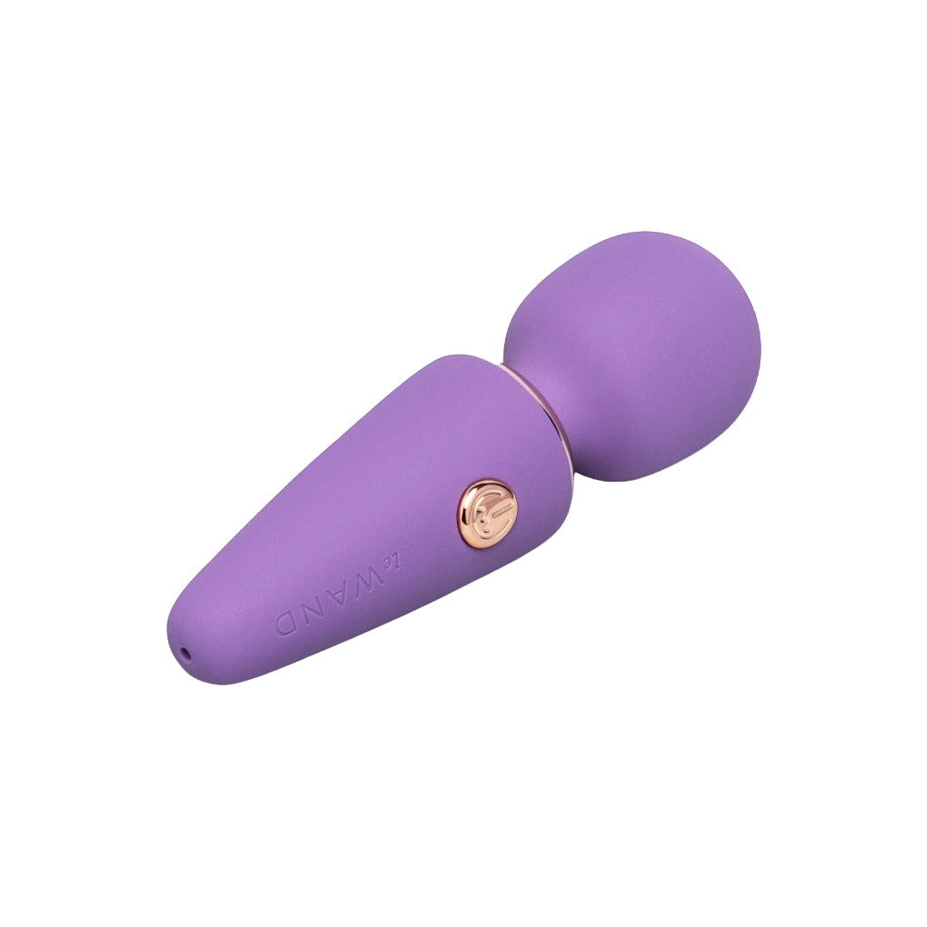 The violet Le Wand mini micro vibrator is shown on a white background