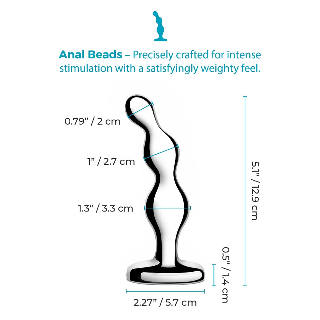 B-Vibe stainless steel anal beads-The Stockroom