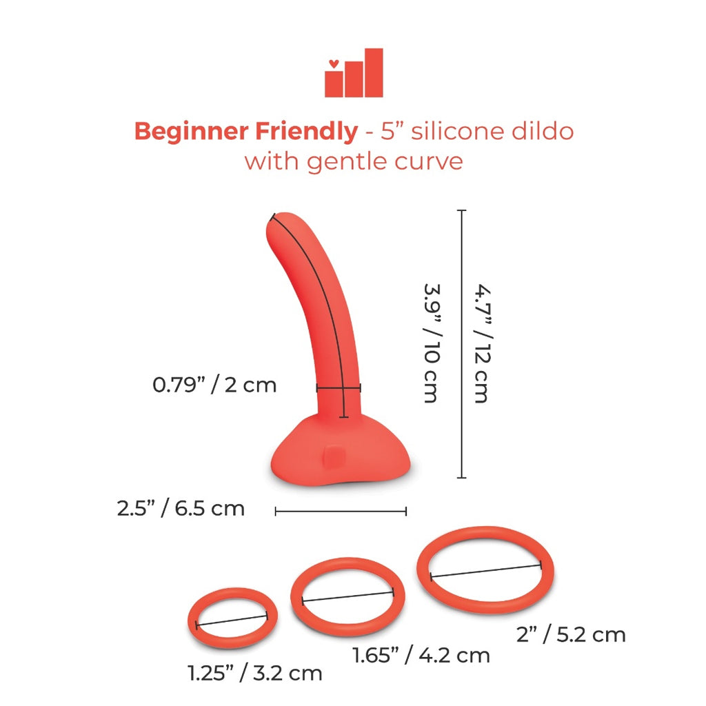 B-vibe beginners strap-on harness set with 5" silicone dildo-The Stockroom