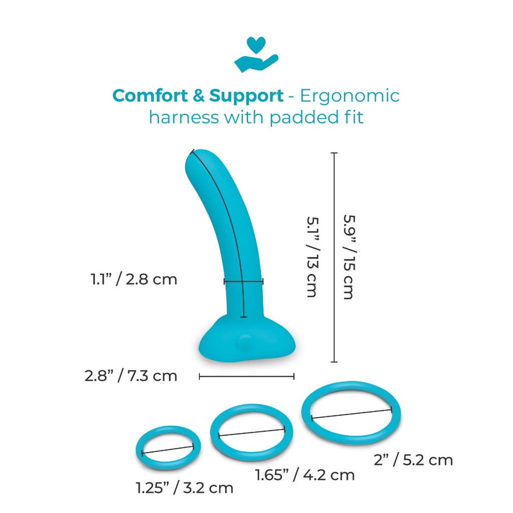 B-vibe every body strap-on harness set with 6" silicone dildo-The Stockroom