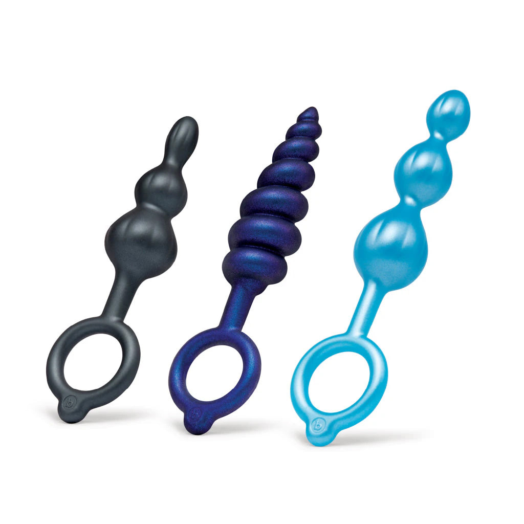 B-vibe beaded butties bundle 3 piece anal plug set-The Stockroom