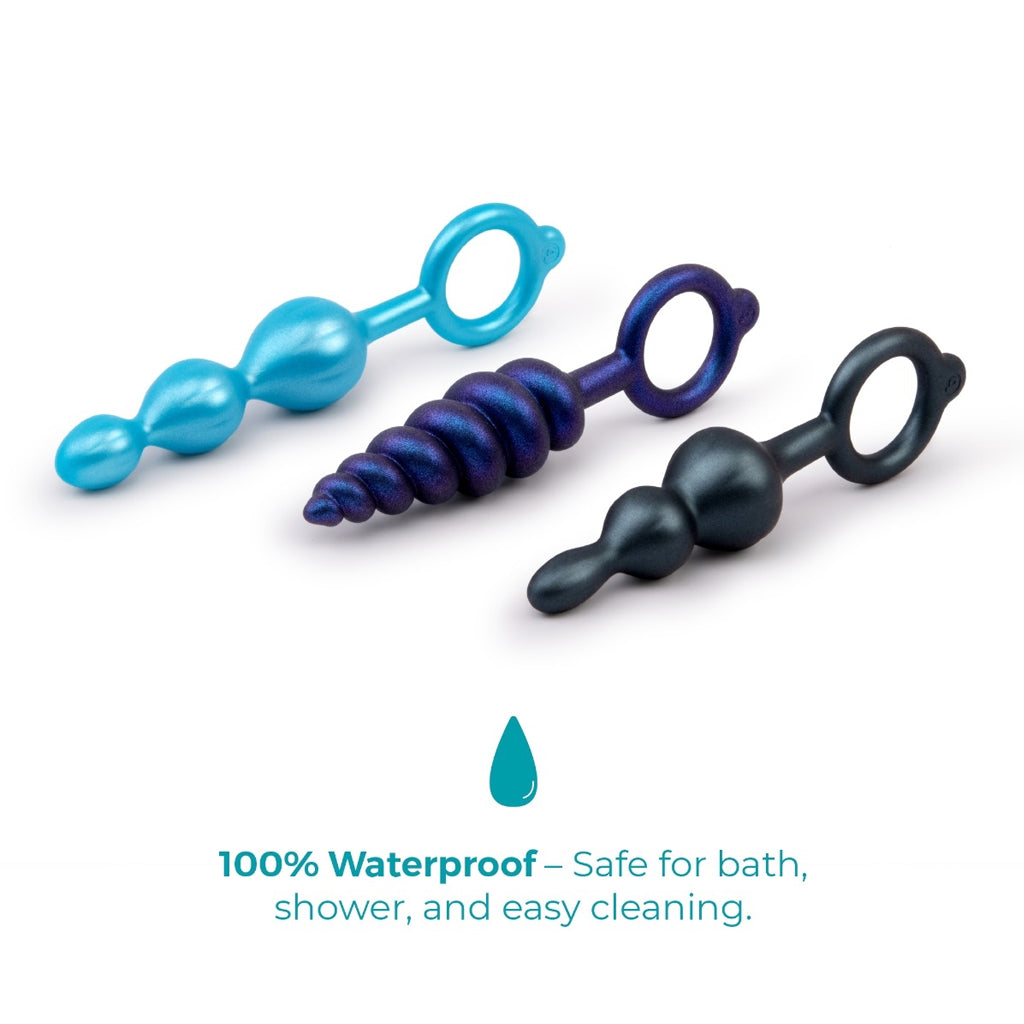 B-vibe beaded butties bundle 3 piece anal plug set-The Stockroom