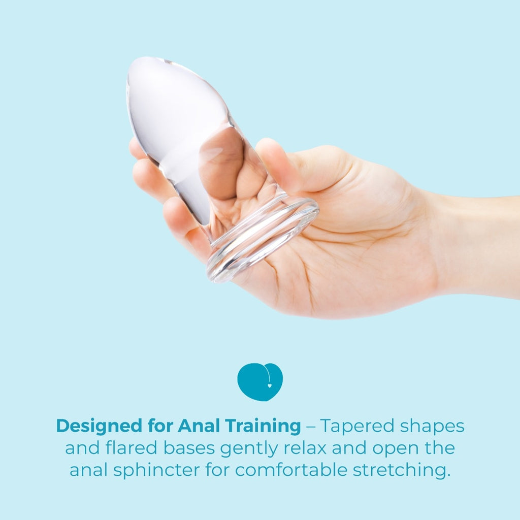 B-Vibe glass anal dilators 4 piece set-The Stockroom