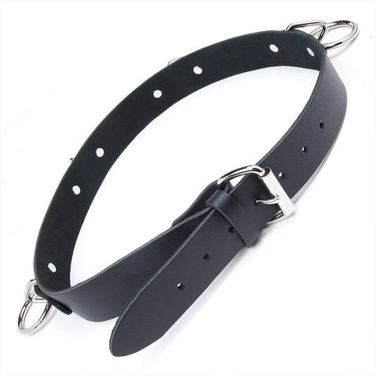 The back of the Punk Bondage Belt is displayed against a white background, showing the adjustable strap and silver metal buckle.