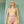 Load image into Gallery viewer, A nude blonde woman standing against a blue-green wall is shown wearing the Deluxe Female Chastity Belt in Pink Leather. The belt is locked with silver heart-shaped padlocks at each hip and at her stomach.
