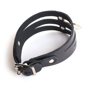 The STK Lux "Sub" Collar is shown from the back against a blank background. The collar has a silver lockable buckle.