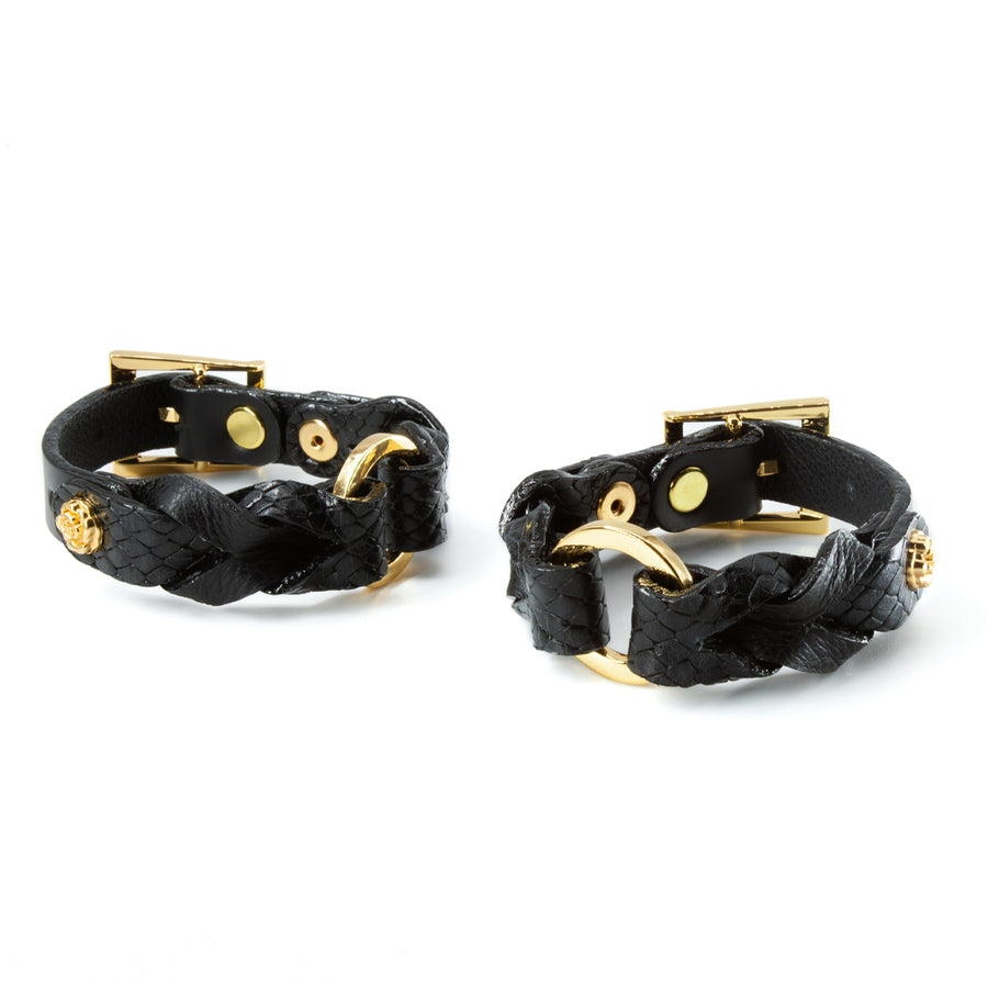 Stockroom x Melanie Rose Wrist Cuffs, Black Lizard