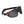 Load image into Gallery viewer, The Melanie Rose Designs x The Stockroom Blindfold, a black leather blindfold with straps made of braided black and red leather, is displayed against a blank background.
