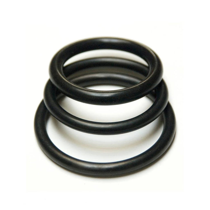 KinkLab Rubber Cock Rings, 3-Pack-The Stockroom