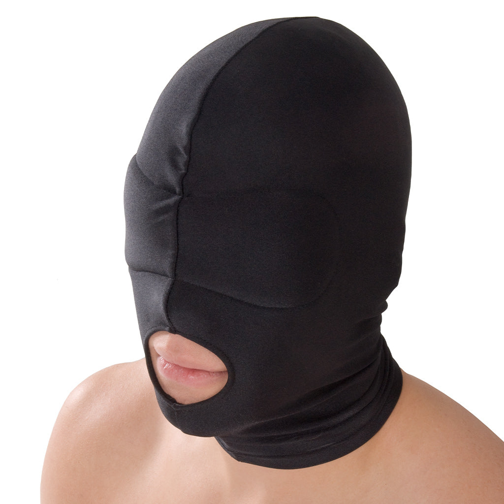 Spandex Hood w/blindfold and open mouth, snug-fit-The Stockroom