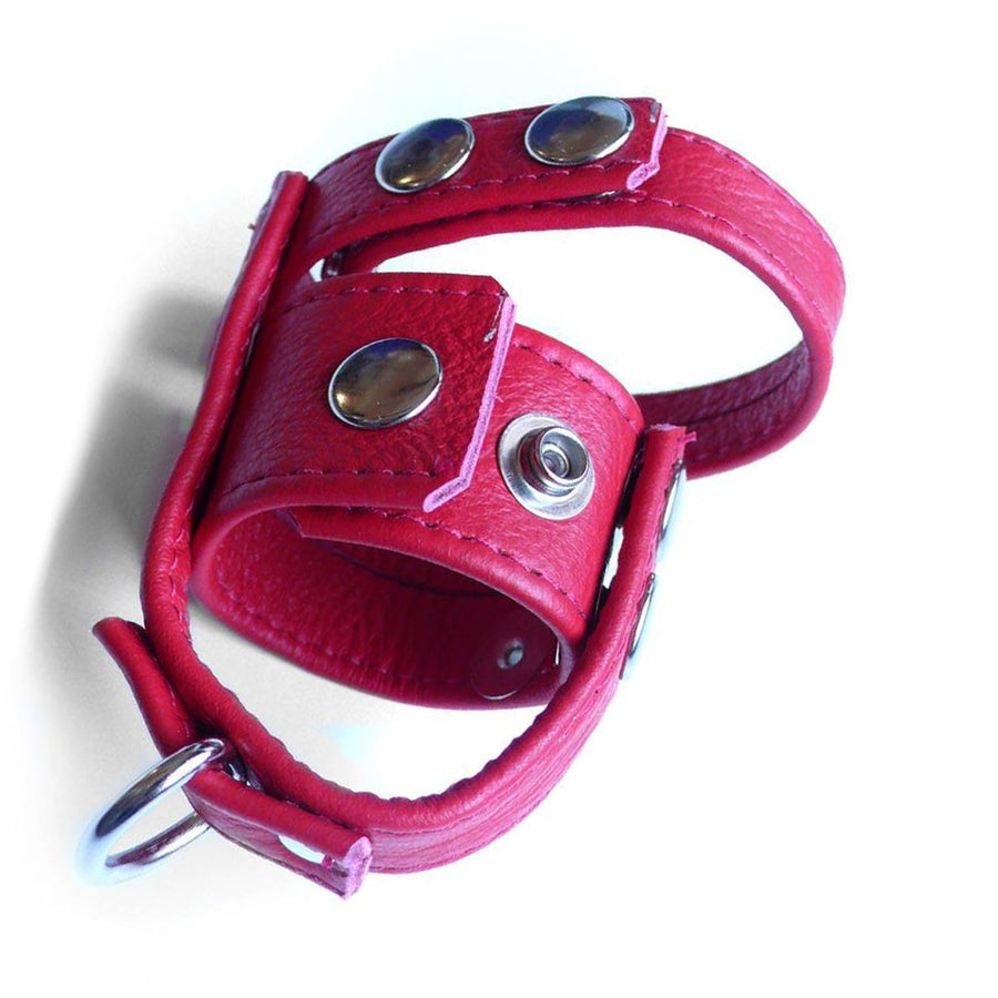 The red leather Deluxe Erection Maker is shown against a blank background.