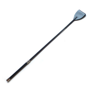 The Black Leather Wide End Riding Crop is shown against a blank background.