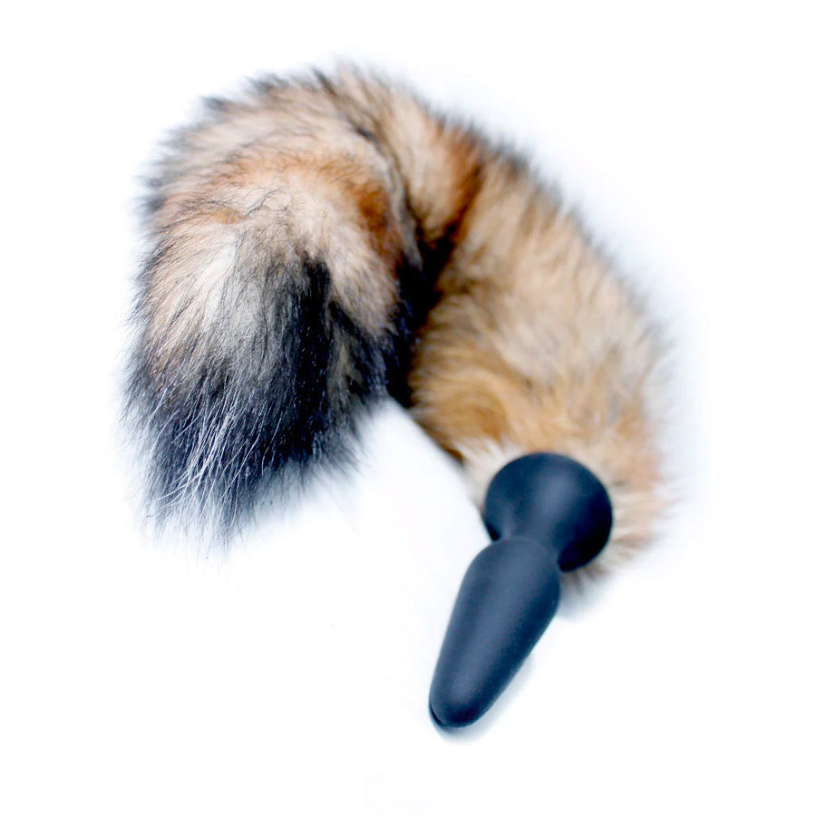 The Fox Tail Silicone Butt Plug is displayed against a blank background.