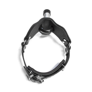 The “How May I Help You?” Gag, A.K.A the Humiliator Gag, is displayed against a blank background. There is padding on the interior of the strap.