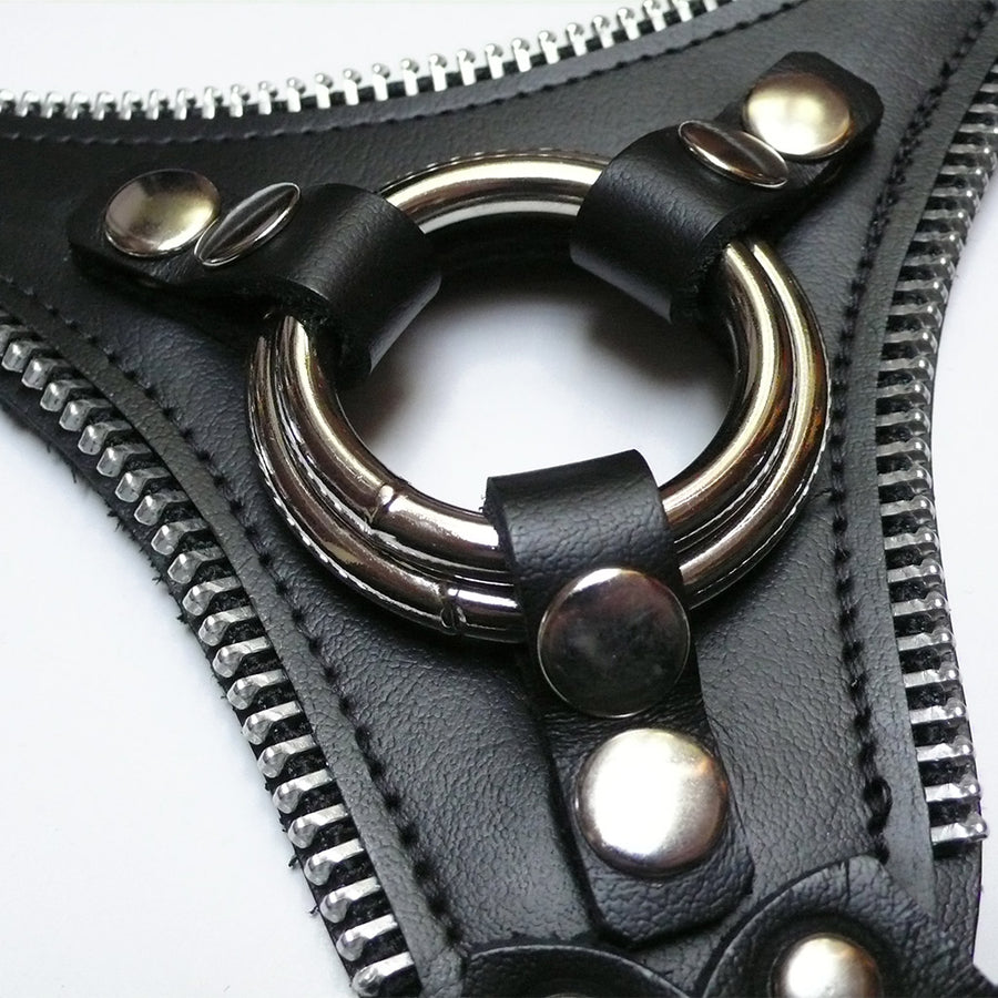A close-up of the O-rings of the La Butch™ Strapon Harness is shown against a blank background.