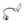Load image into Gallery viewer, The silver stainless steel Trailer Hitch Convoy is displayed against a blank background. It is a hook with an anal plug ball at the shorter end and a cock ring at the other end. Above the cock ring is a small sounding rod.
