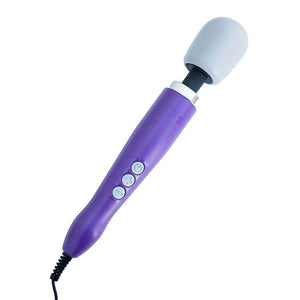 A Doxy Vibrating Wand Massager in Purple is shown against a blank background.