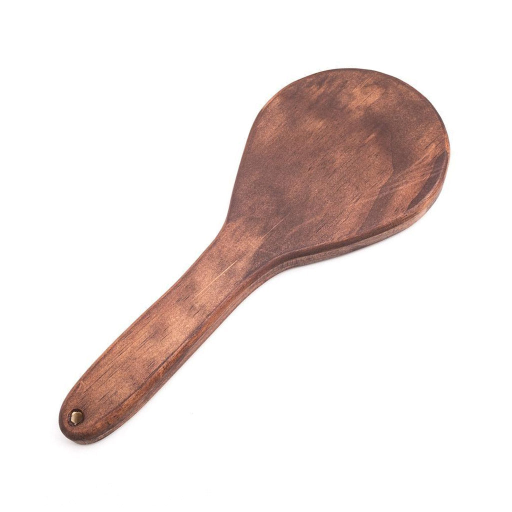 The Floral Engraved Wood Spanking Paddle is displayed against a blank background.
