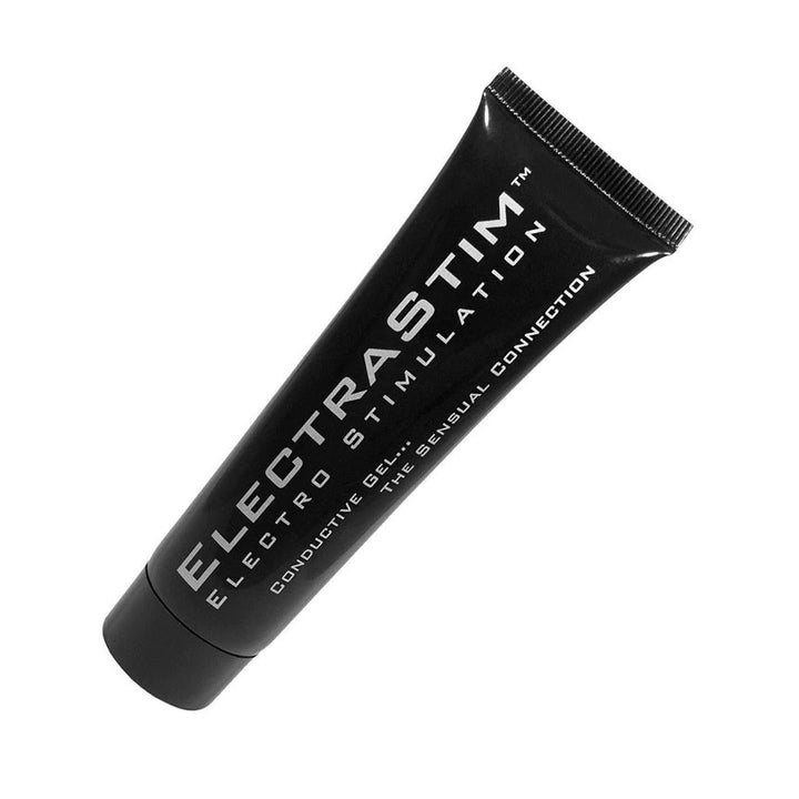 The black Electrastim Conductive Gel tube is displayed against a blank background.