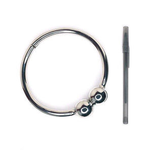 The Magnetic Barbell Stainless Steel Collar is displayed next to a black Bic pen against a blank background.