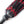 Load image into Gallery viewer, A close-up of the top of the red and black Braided Leather Flogger handle is displayed against a blank background.
